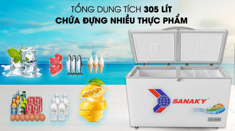 Thiết kế hiện đại, dung tích lớn thoải mái bảo quản thực phẩm