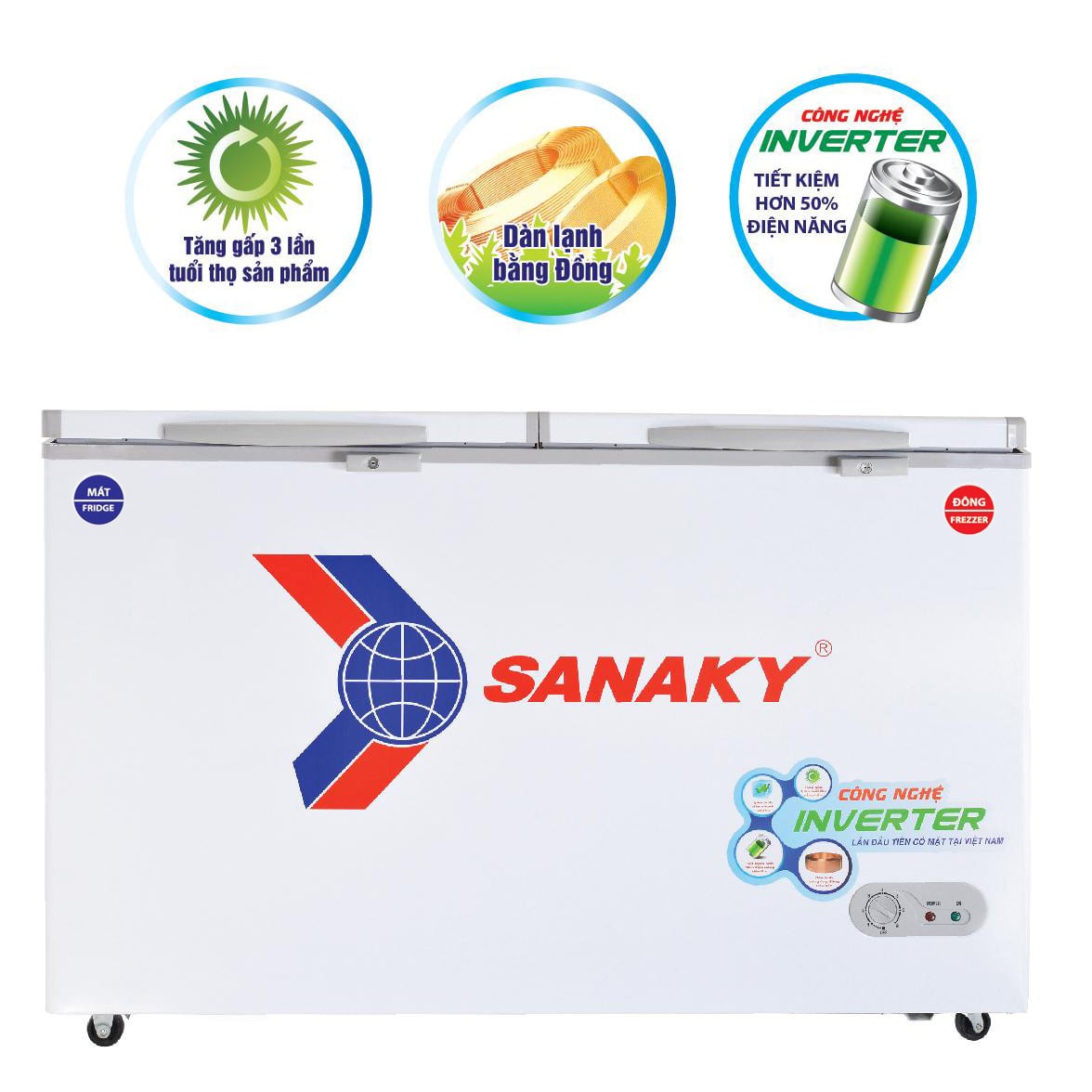 Tủ đông Sanaky Inverter 560 lít VH-5699W3