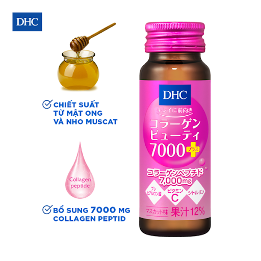  Collagen DHC Beauty 7000 + Dạng Nước Của Nhật (Hộp 10 lọ x 50ml)