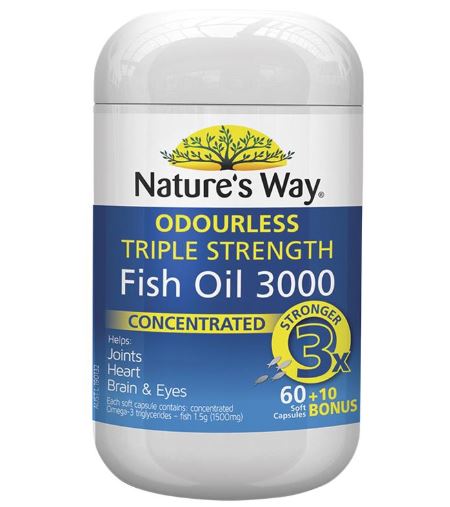 Dầu cá Nature’s Way Odourless Triple Strength Fish Oil 3000mg