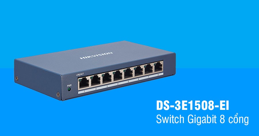 Switch Mạng Gigabit 8 Cổng Hikvision DS-3E1508-EI