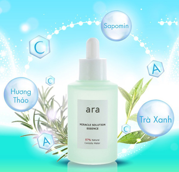 đánh giá về serum rau má ARA Miracle Solution Essence