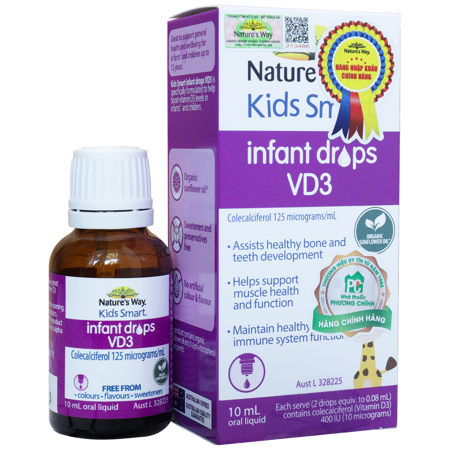 Vitamin D3 Cho Trẻ Nature’s Way Kids Smart Infant Drops VD3