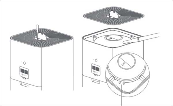 Làm sạch bụi ở vị trí cảm biến laser