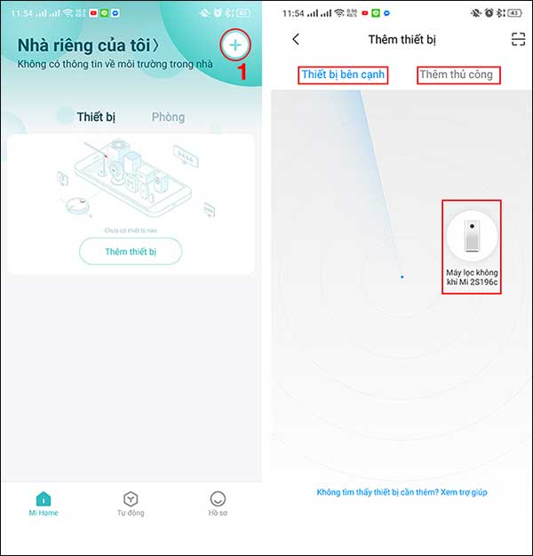 Sử dụng app Mi Home để bật/tắt máy lọc không khí