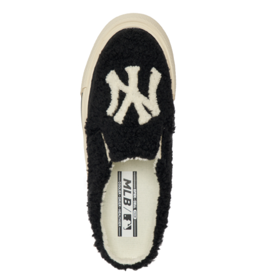 Giày MLB Mule Fleece Basic New York Yankees 3AMUUFF26-50BKS màu đen