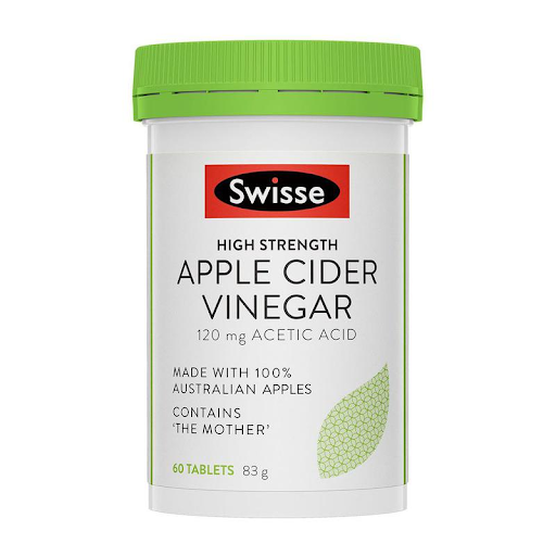 Giấm Táo Hỗ Trợ Giảm Cân, Thải Mỡ dạ Swisse Apple Cider Vinegar 120mg Dạng Viên