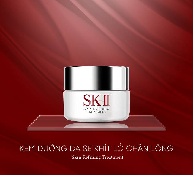 Kem dưỡng ẩm se khít lỗ chân lông của Nhật SK-II Skin Refining Treatment có kết cấu chất kem khá mịn