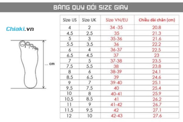 Bảng Size Giày Charles And Keith Chuẩn Và Cách đo Size Giày Chính Xác Nhất