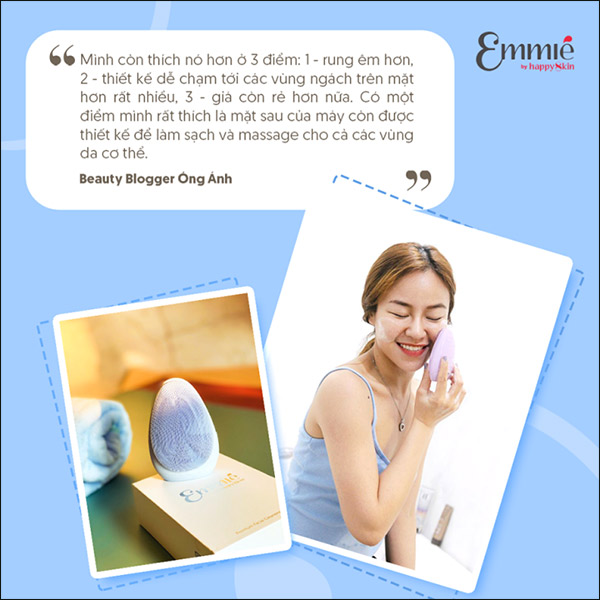 Review máy rửa mặt Emmi của beauty blogger Óng Ánh