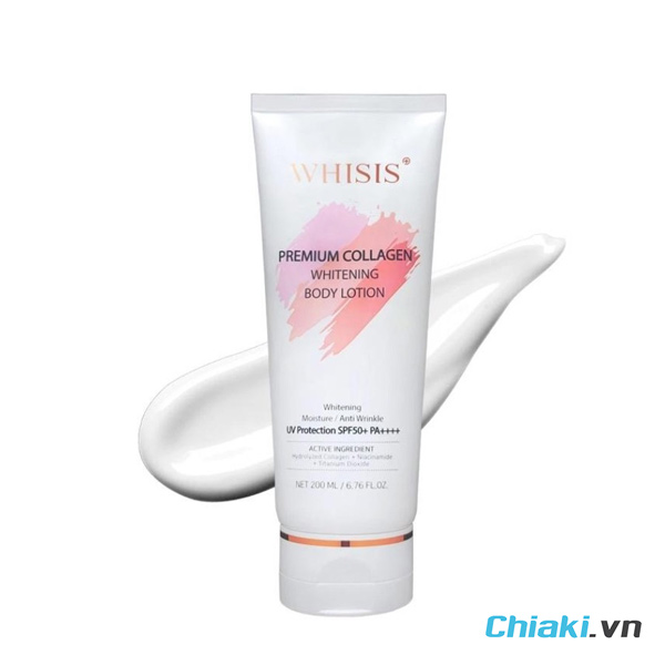 Kem chăm sóc thể white domain authority chống nắng và nóng WHISIS Premium Collagen Whitening Body Lotion