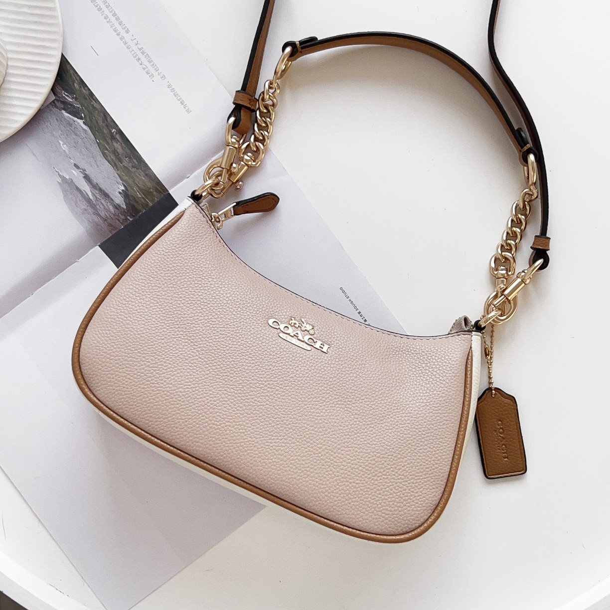 Túi Đeo Vai Coach Teri Shoulder Bag Màu Nude