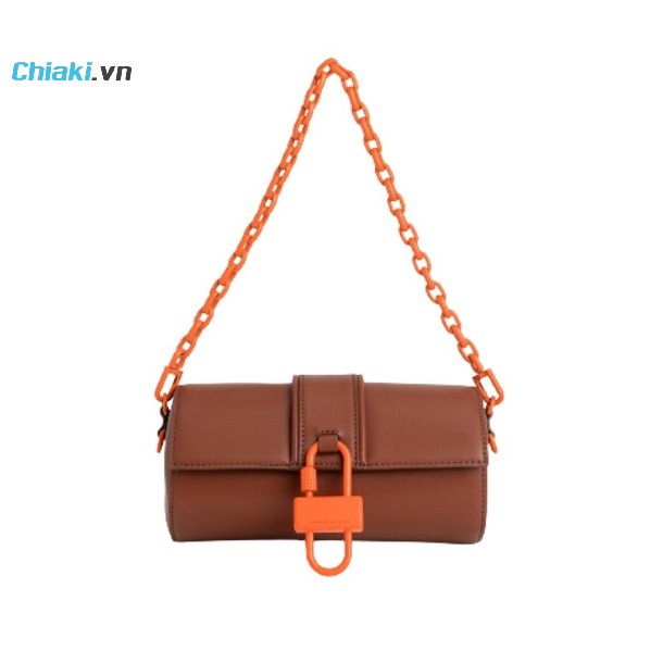 Túi xách Charles & Keith Balta Chain-Link Belted Bag Brown