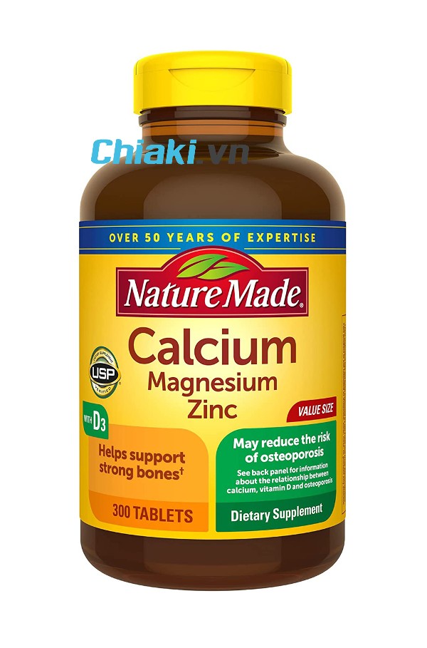 hàm lượng canxi cho bà bầu, Viên uống Calcium Magnesium Zinc With Vitamin D3