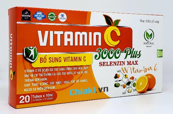 vitamin C dạng ống cho bé, Vitamin C 3000 Plus Selenzin Max
