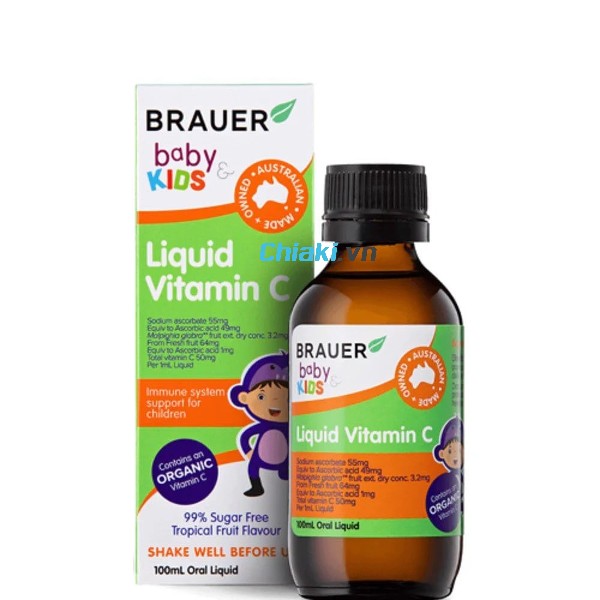Siro vitamin C cho bé Brauer Baby & Kids Liquid