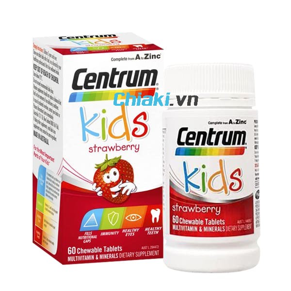 vitamin tổng hợp cho bé của Úc Centrum Kids Strawberry 