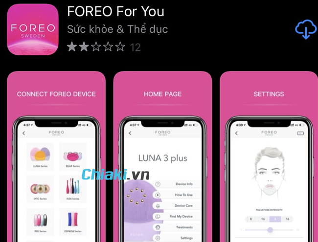 Tải app Foreo trên điện thoại thông minh