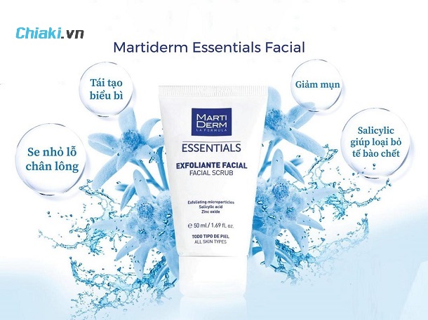 Tẩy da chết mặt Martiderm Essentials Facial Scrub