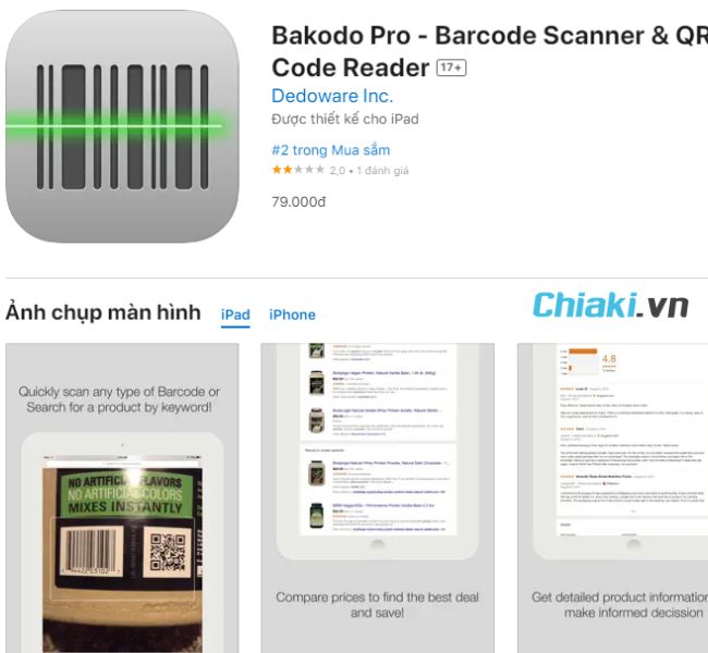Phần mềm quét mã vạch Bakodo Pro