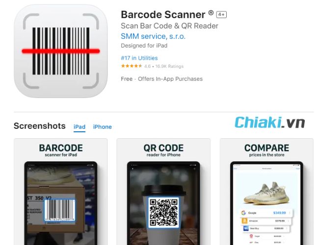 Phần mềm quét mã vạch Barcode Scanner