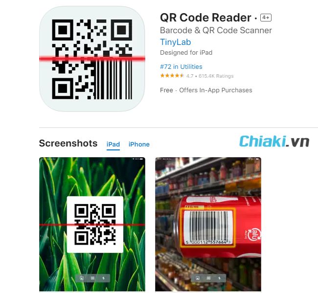 Phần mầm quét mã vạch miễn phí QR Code Reader