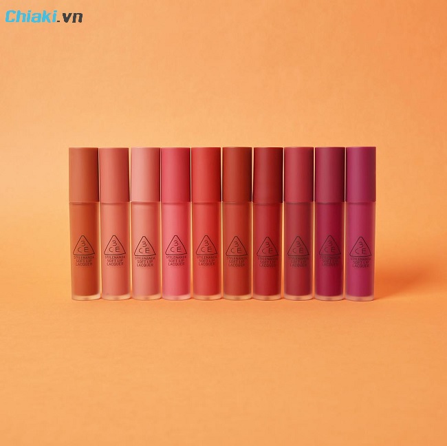 Bảng màu son kem 3CE Soft Lip Lacquer