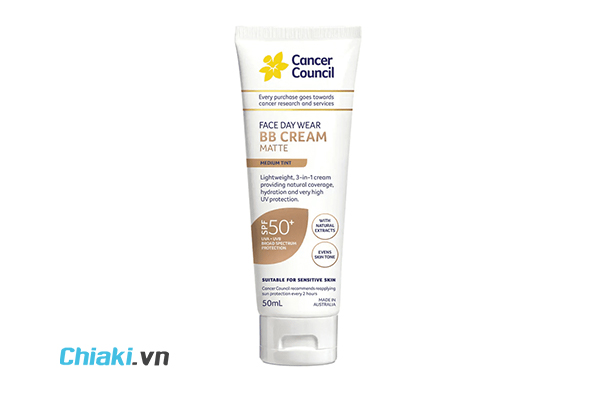Kem kháng nắng và nóng kiêm kem nền Cancer Council BB Cream Light Tint