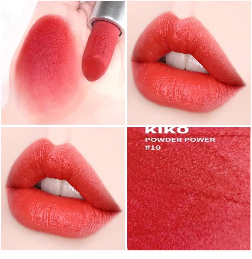 Son đỏ hồng hãng Kiko Powder Power Lipstick Amaranth màu 10