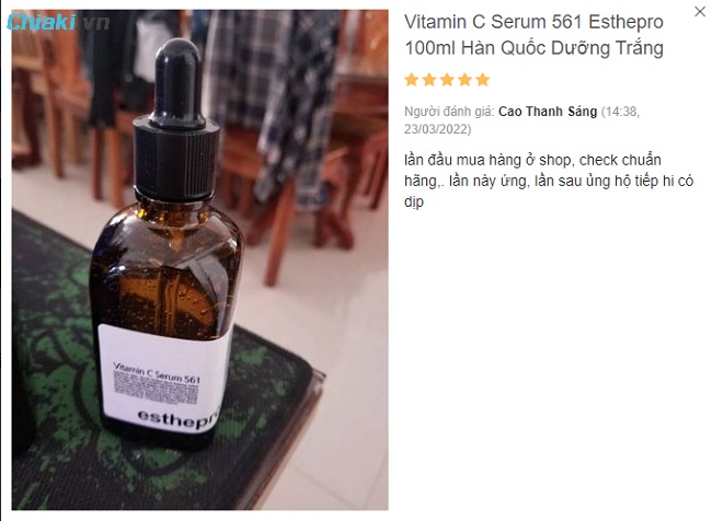 Review Serum Vitamin C 561 Esthepro từ khách hàng