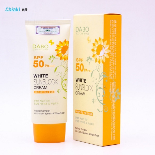 Kem chống nắng nóng Dabo White Sunblock Cream SPF 50 PA+++