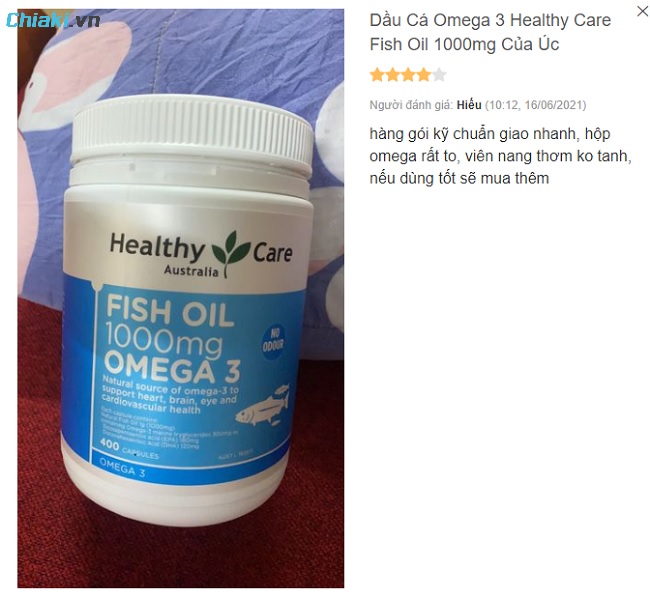 Review dầu cá Omega-3 Fish Oil 1000mg Úc