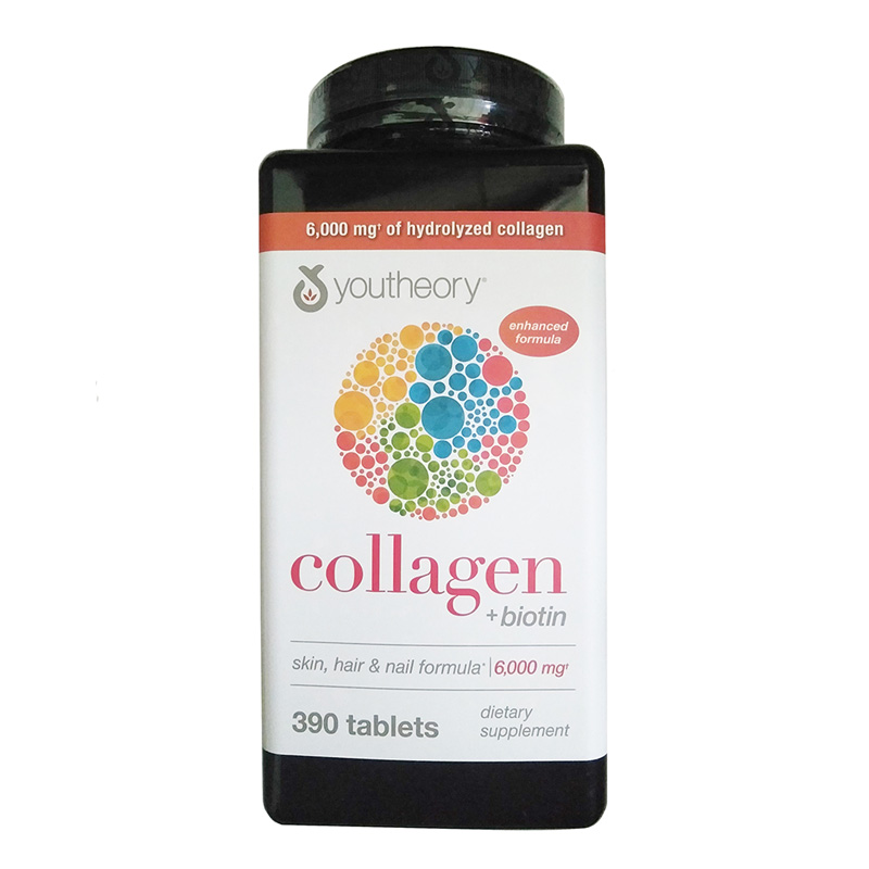 Viên uống Collagen + Biotin Youtheory của Mỹ 390 viên Mẫu mới