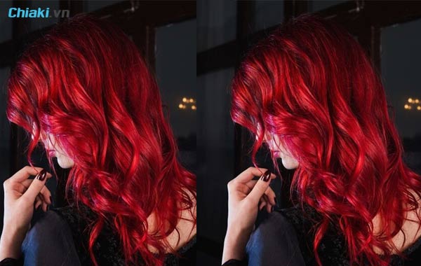 tóc đỏ lòm neon