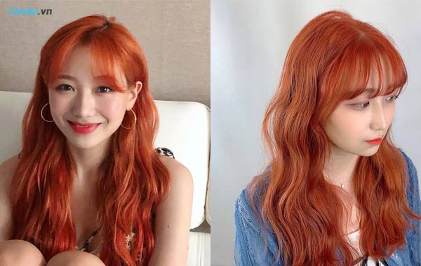 tóc đỏ lòm cam tự động nhiên