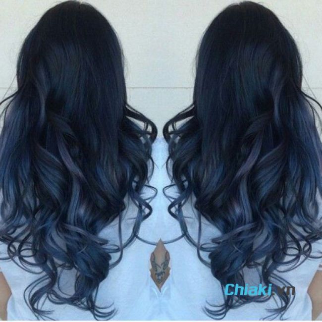 Nhuộm tóc blue color đen kịt nguyên vẹn thủy