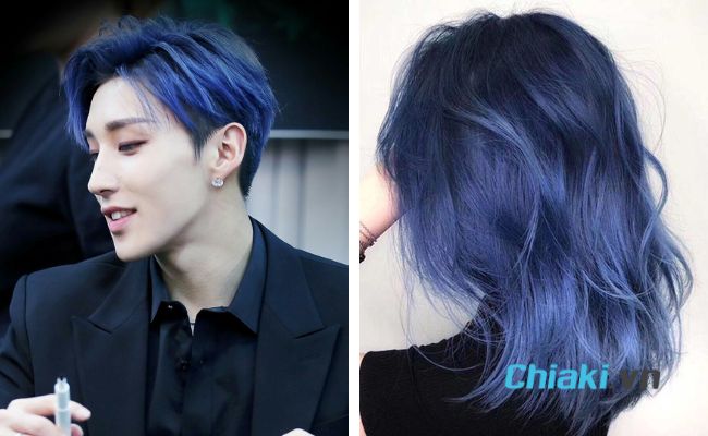 Nhuộm tóc blue color dương đen