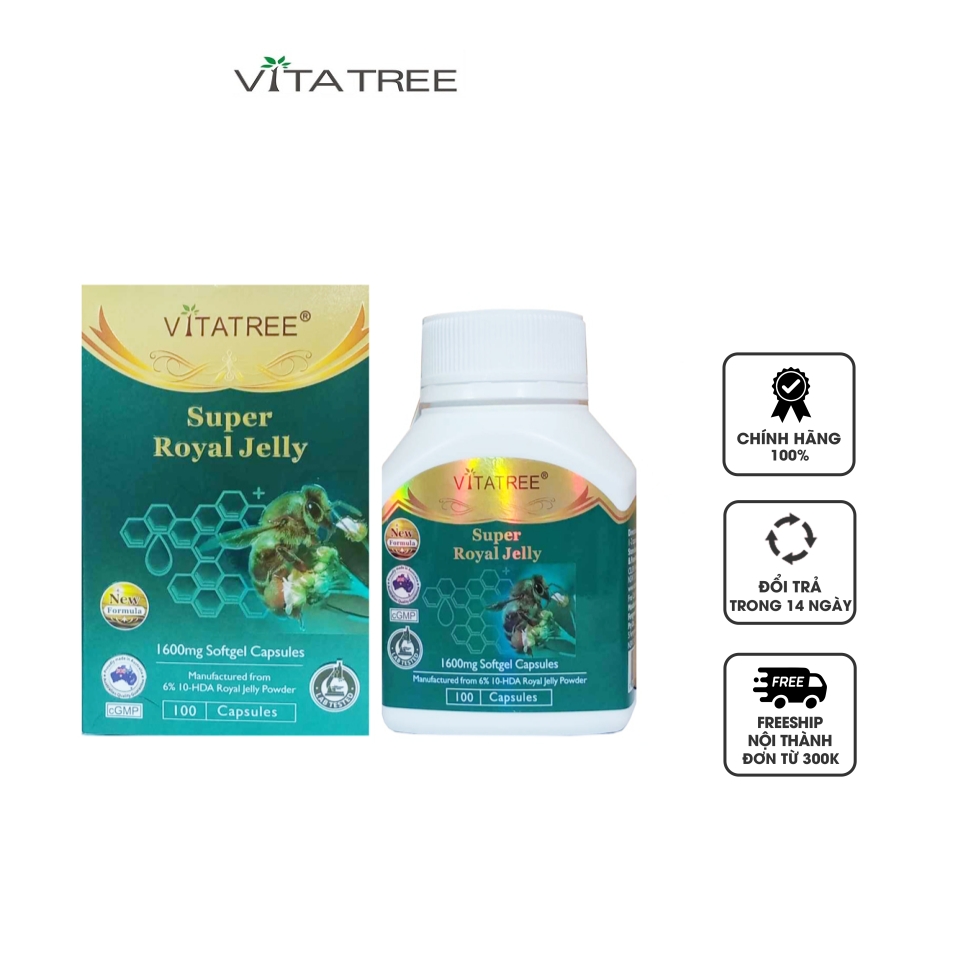 Sữa ong chúa Vitatree Super Royal Jelly 1600mg của Úc