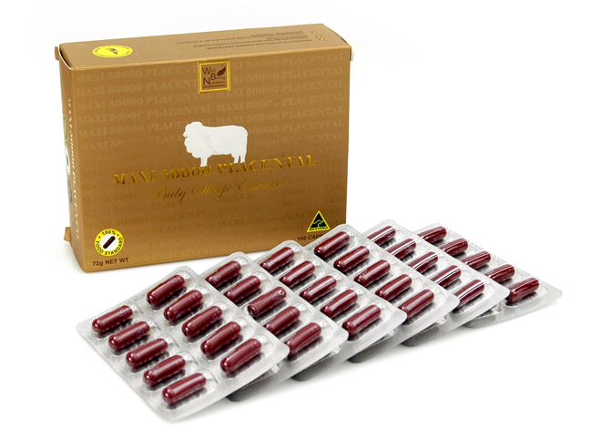 Image result for Viên uống nhau thai cừu Maxi Sheep Placenta 50000mg 100 viên
