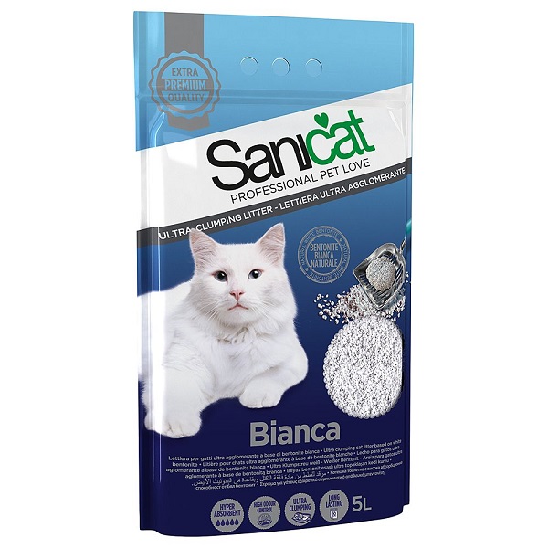 Cát vệ sinh hạt trắng Sanicat Bentonite Blanca cho mèo