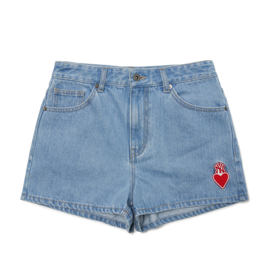 Quần Shorts MLB Denim Trái Tim 3FDPH5023-50BLL