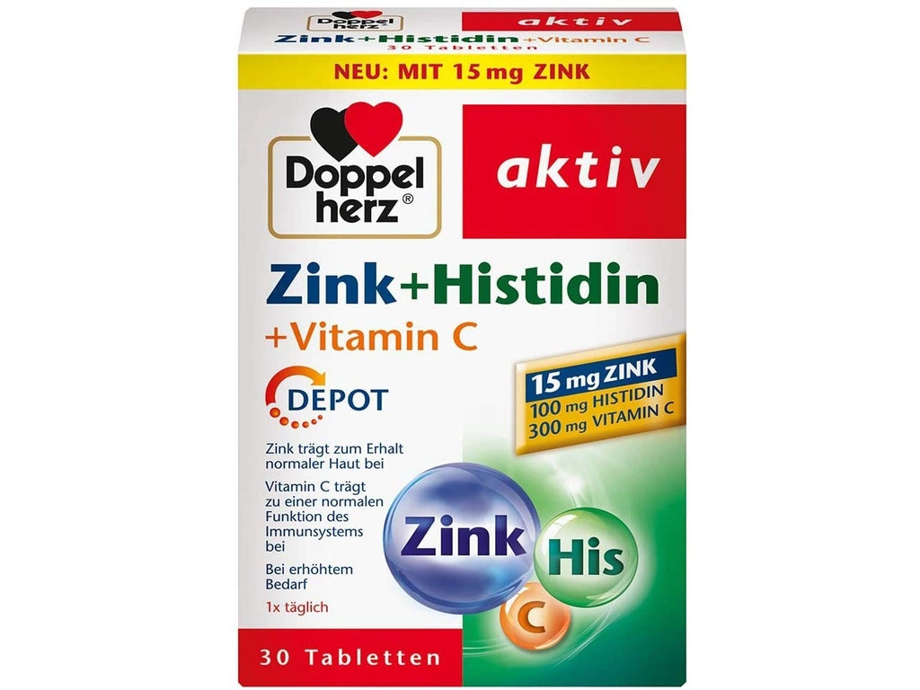 Viên Uống Hỗ Trợ Tăng Đề Kháng Doppelherz Zink + Histidin + Vitamin C Depot