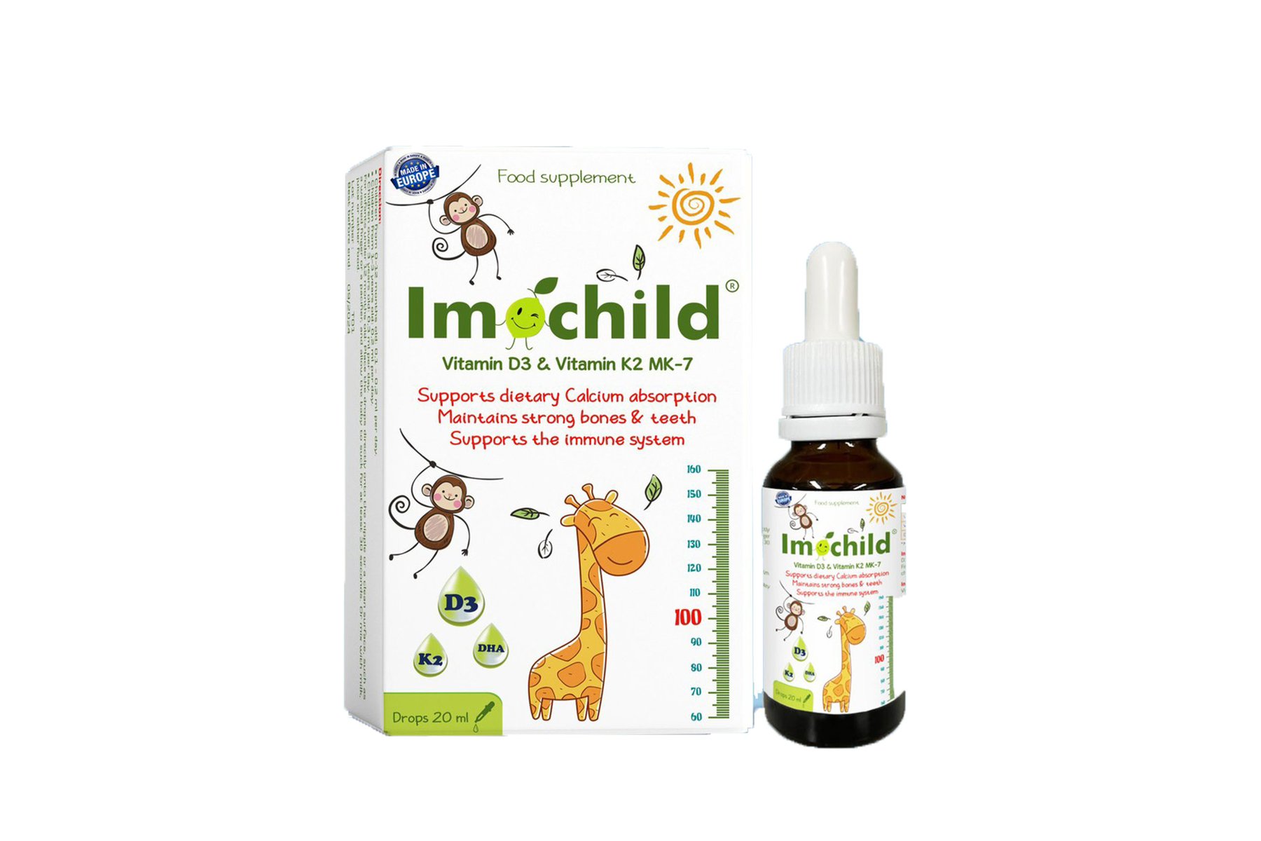 Imochild Vitamin D3 & Vitamin K2 MK7 được nhập khẩu từ đâu?
