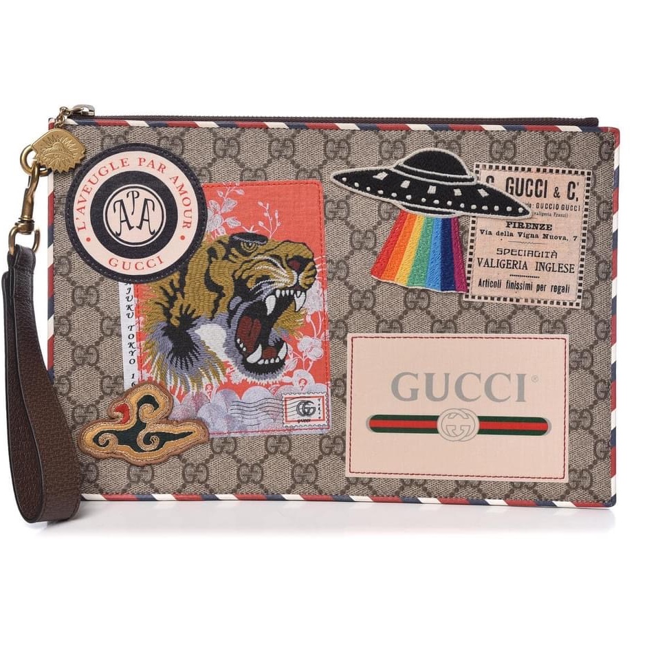 Ví Nam Cầm Tay Gucci Tiger Ufo Gg Supreme Pouch 019223