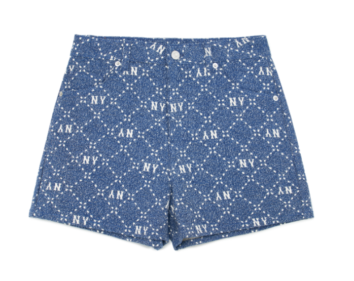 Quần shorts nữ MLB Diamond Monogram Jacquard Denim Like NY Yankees 3FDPM0533-50INS