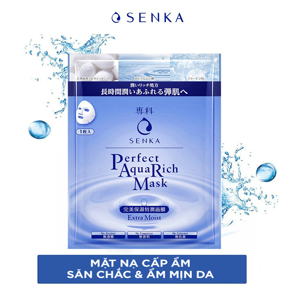 Mặt nạ hỗ trợ cấp ẩm Senka Perfect Aqua Rich Mask Extra Moist 23g 1