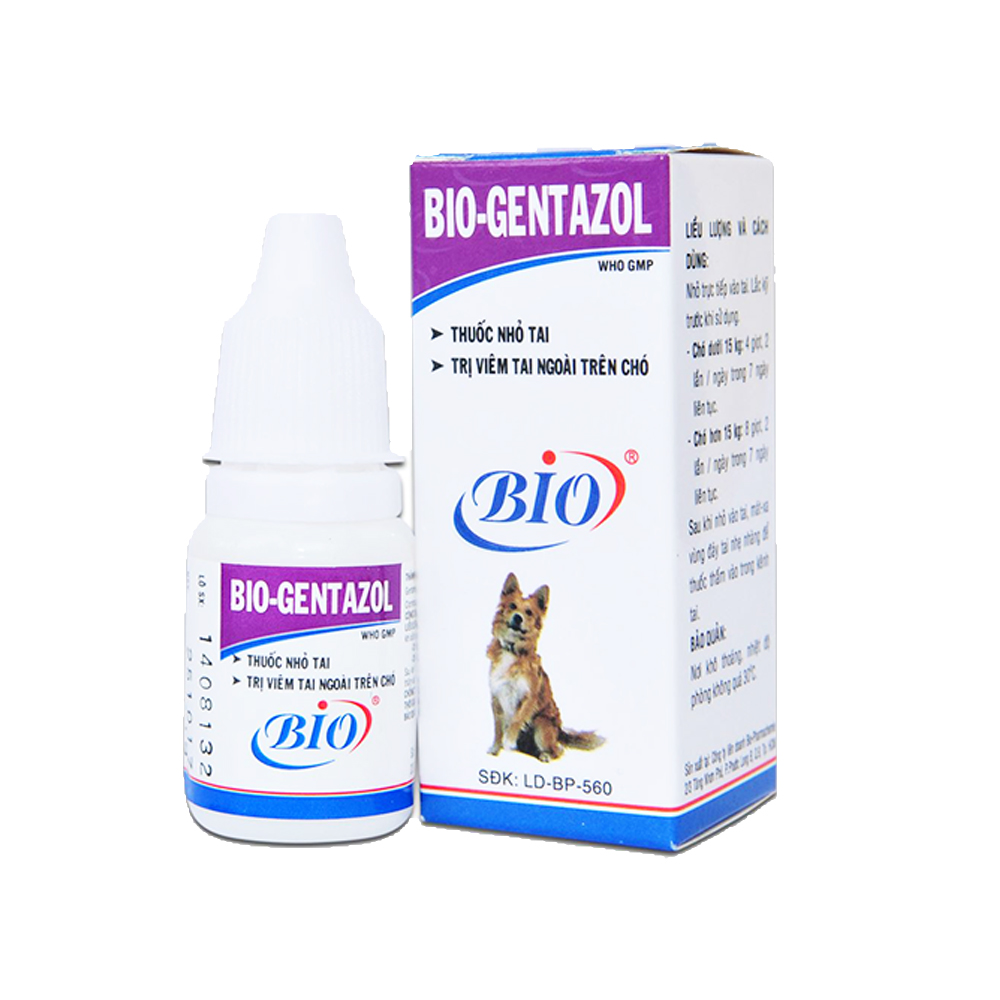 Nhỏ viêm tai thương hiệu Bio-Gentazol dành cho chó