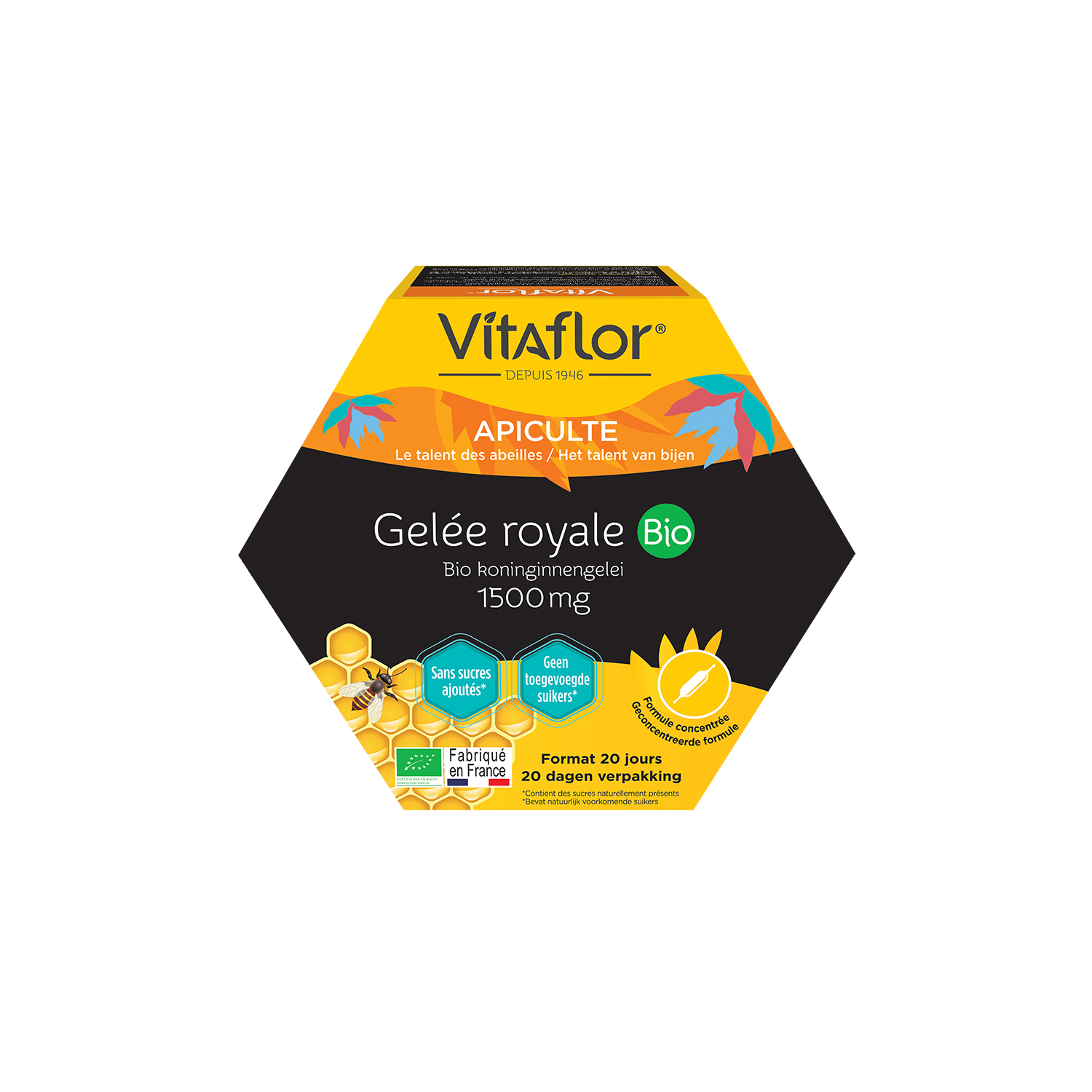 Sữa ong chúa Vitaflor Gelée Royale Bio 20 ống 10ml Pháp