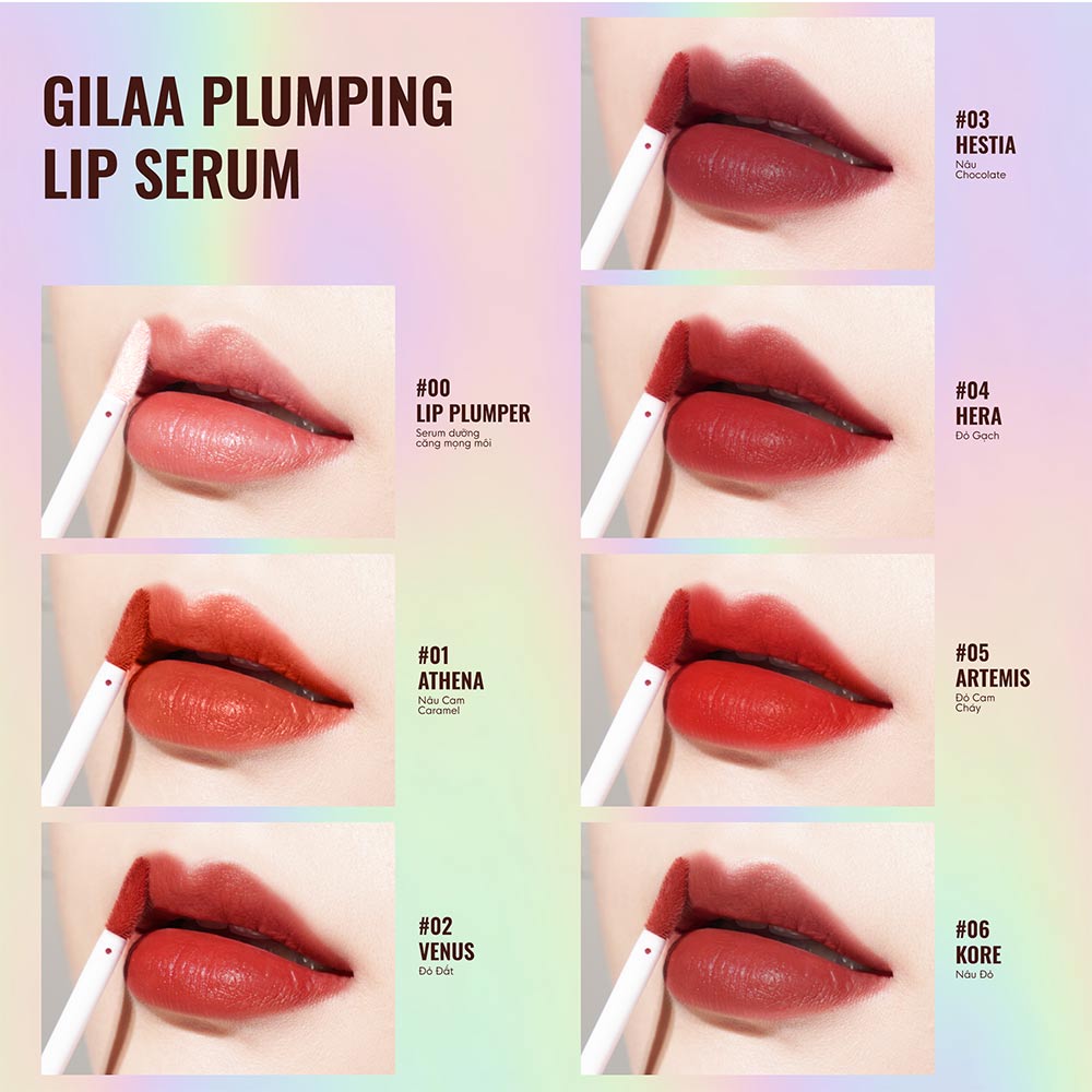 Bảng màu Son Môi Gilaa Plumping Lip Serum 3.6g