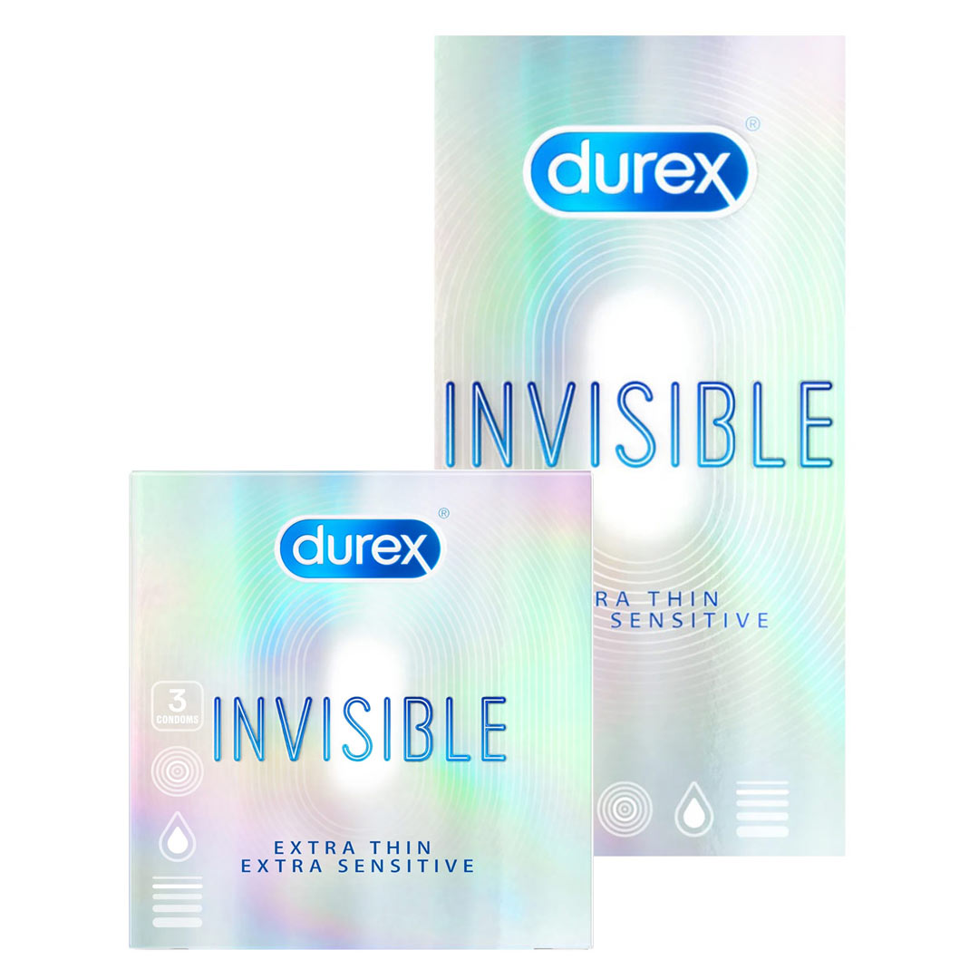Bao Cao Su Durex Invisible Extra Thin Extra Sensitive hộp 3 cái và hộp 10 cái